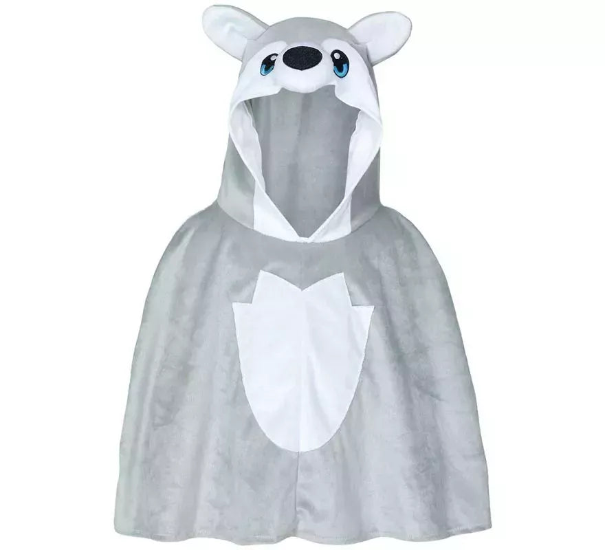 Translation missing: de.Disfraz o Poncho de Lobo gris para bebé
