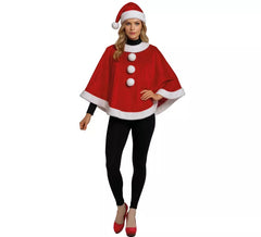 Weihnachtsmutterkostüm oder Poncho für Damen
