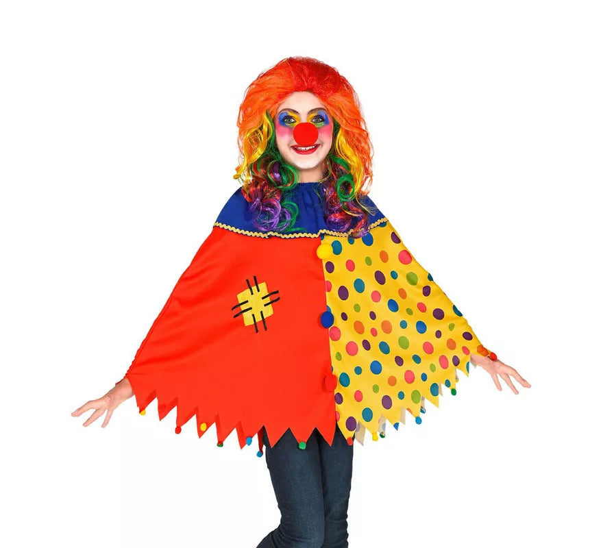 Translation missing: de.Disfraz o Poncho de Payaso Colorido con Lunares para niños