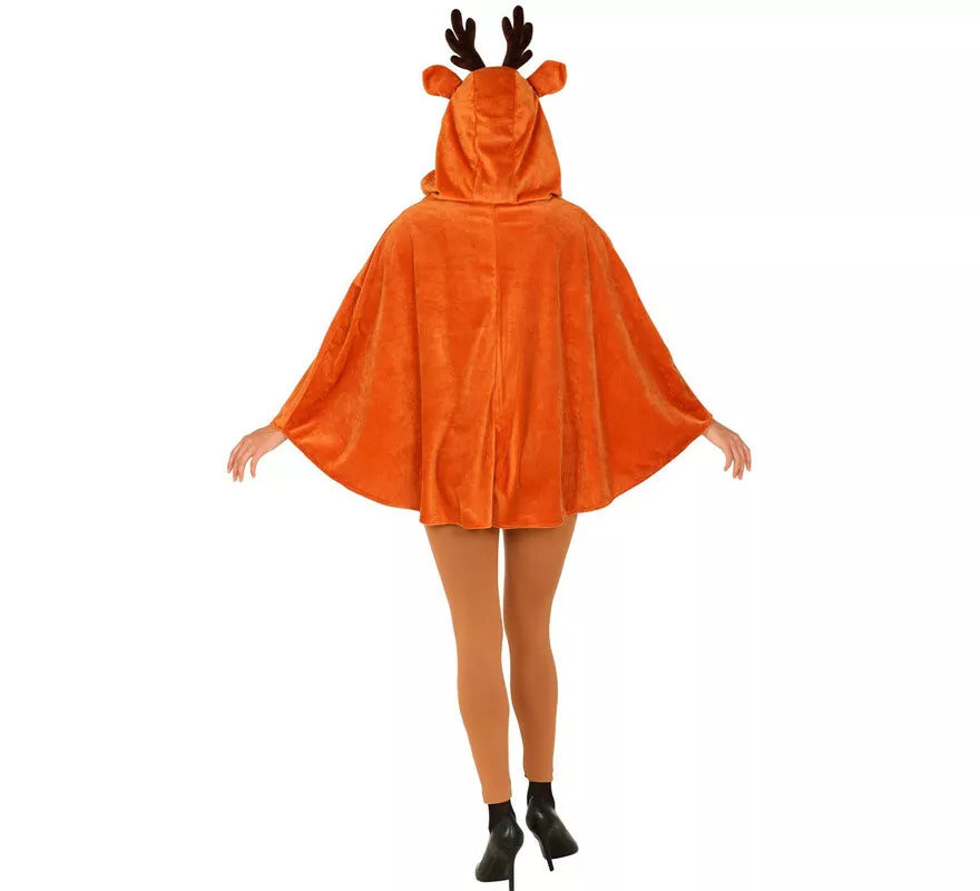 Translation missing: de.Disfraz o Poncho de Reno Coqueta con capucha para adultos