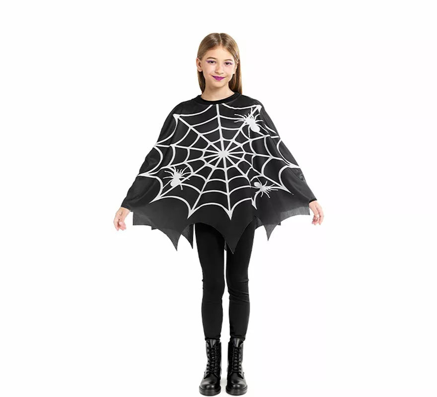 Translation missing: de.Disfraz o Poncho de Telaraña Horripilante para niña