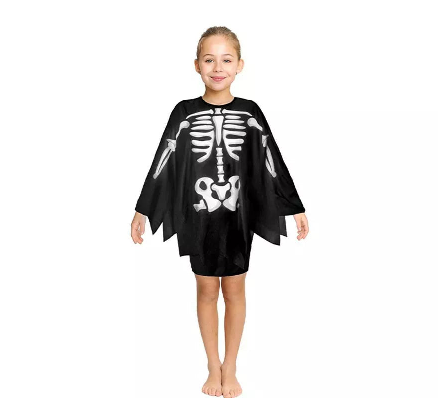 Disfraz o Poncho Esqueleto infantil de 65 cm