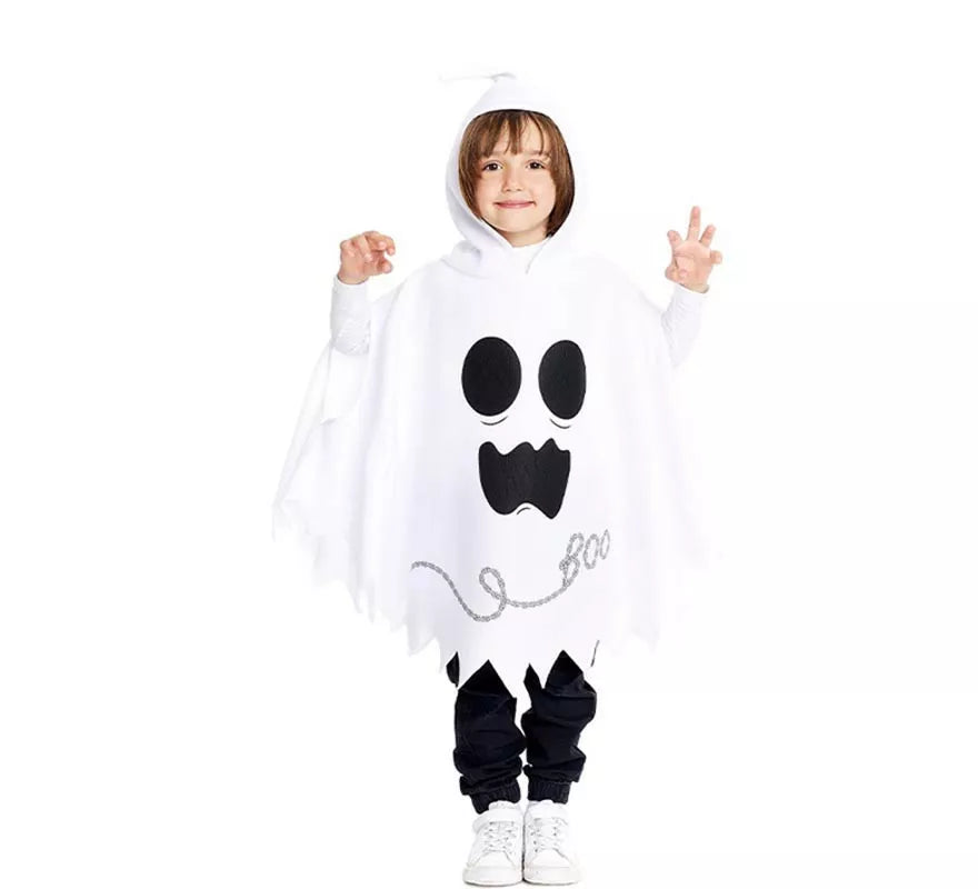 Translation missing: de.Disfraz o Poncho Fantasmita blanco con capucha para bebé y niños