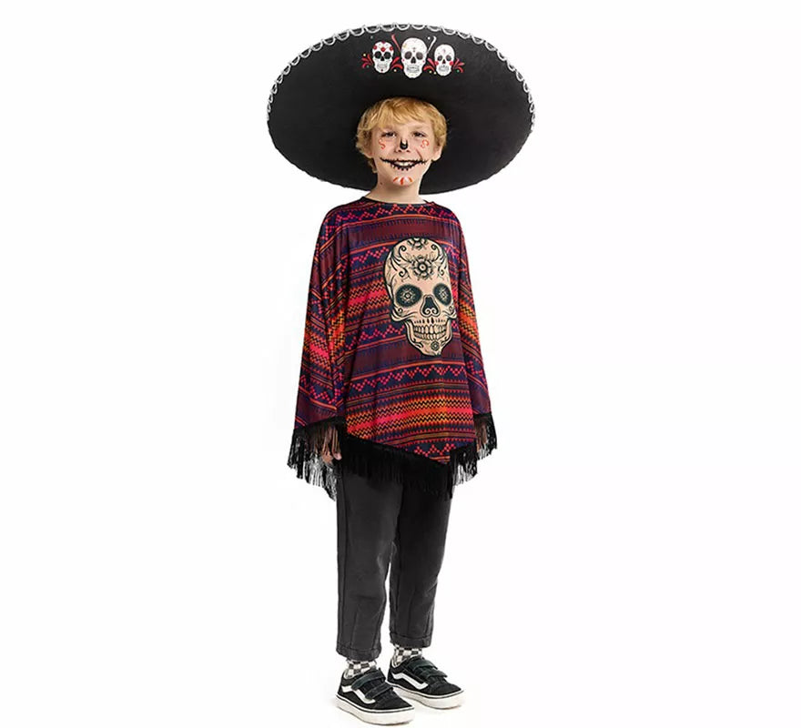 Translation missing: de.Disfraz o Poncho Mexicano de Catrina para niño