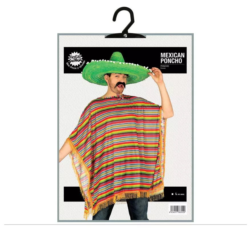 Translation missing: de.Disfraz o Poncho Mexicano multicolor para hombre