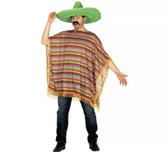 Mehrfarbiges mexikanisches Poncho Kostüm für Herren
