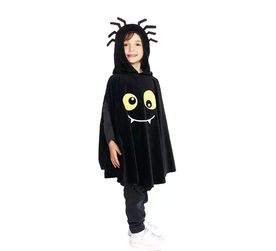 Translation missing: de.Disfraz o Poncho Spider negro con capucha para bebé y niños