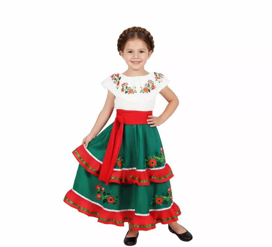Translation missing: de.Disfraz o Traje de Mexicana Tradicional con Falda para niña