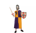 Disfraz o Túnica de Guerrero Medieval Naranja y Morada para niños