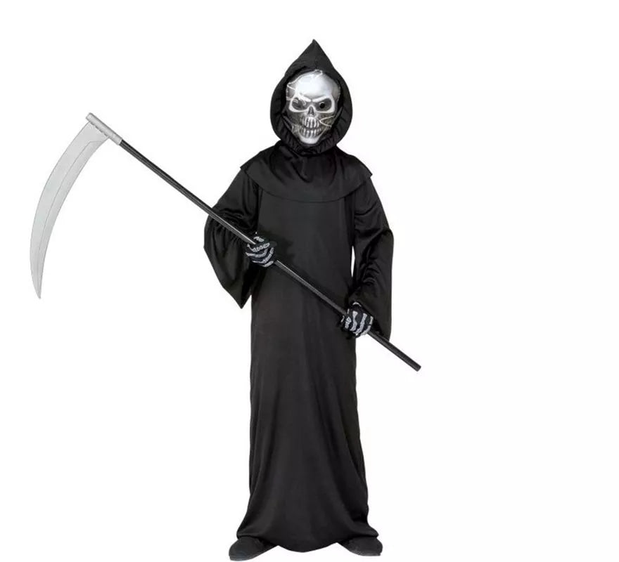 Translation missing: de.Disfraz o Túnica de La Muerte con Máscara Holográfica para niño