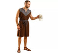 Disfraz o túnica marrón Medieval para hombre
