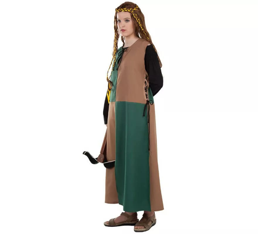 Translation missing: de.Disfraz o Túnica Marrón y Verde Medieval para adultos