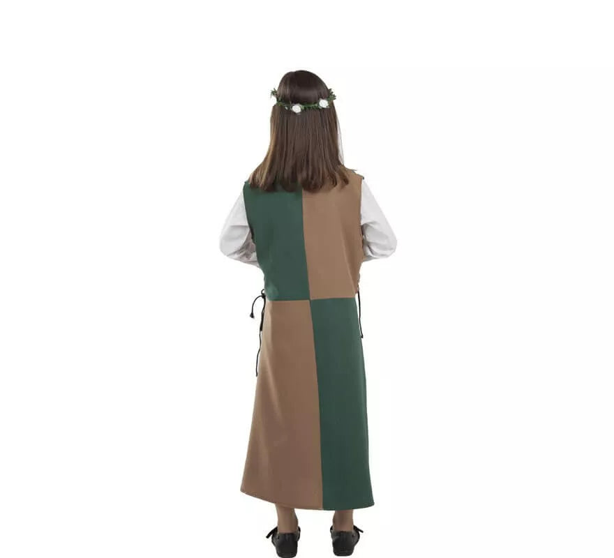 Translation missing: de.Disfraz o Túnica Marrón y Verde Medieval para niña