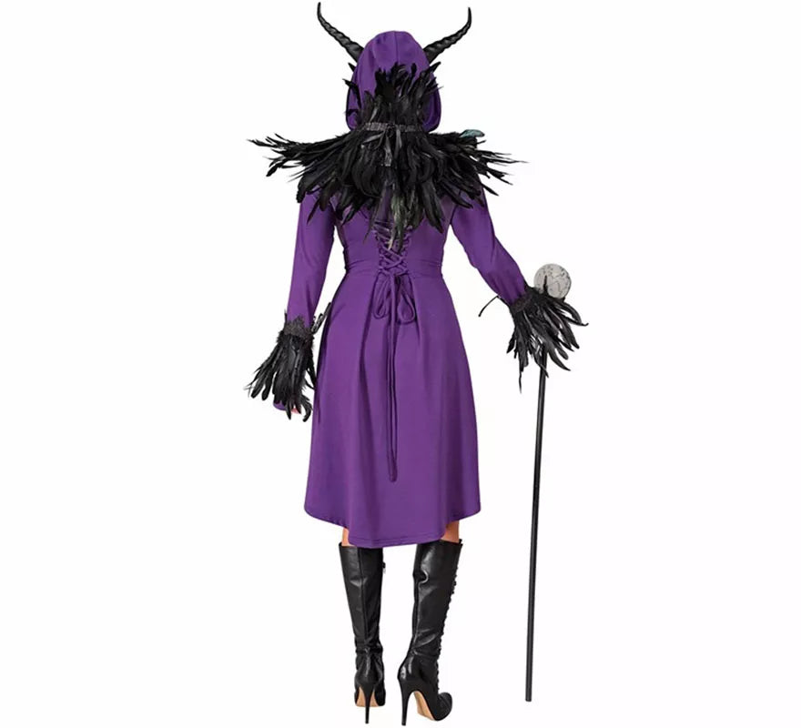 Translation missing: de.Disfraz o Vestido Medieval morado con Capucha para mujer