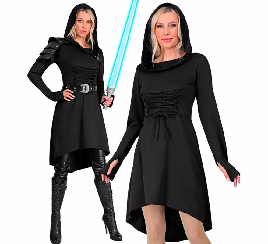 Translation missing: de.Disfraz o Vestido Medieval negro con Capucha para mujer