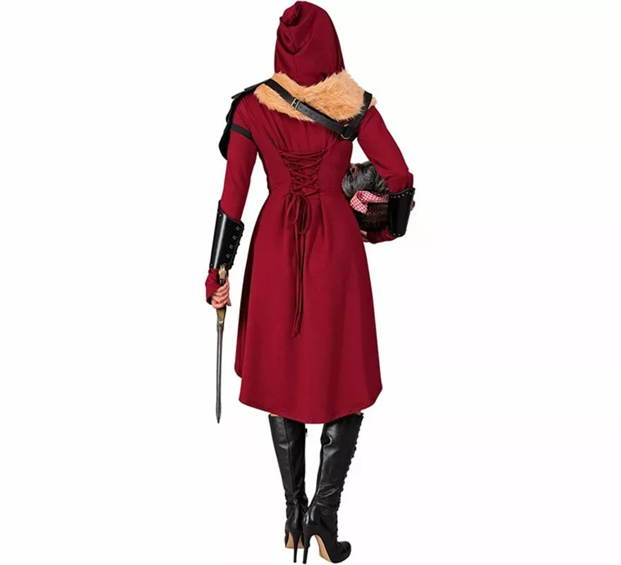 Translation missing: de.Disfraz o Vestido Medieval rojo con Capucha para mujer