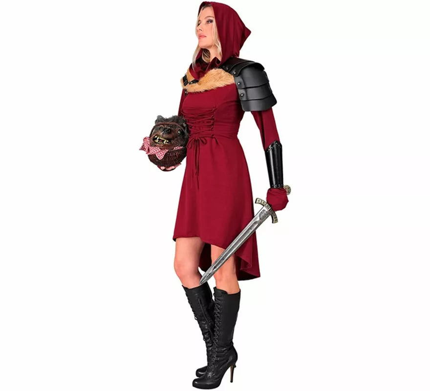 Translation missing: de.Disfraz o Vestido Medieval rojo con Capucha para mujer