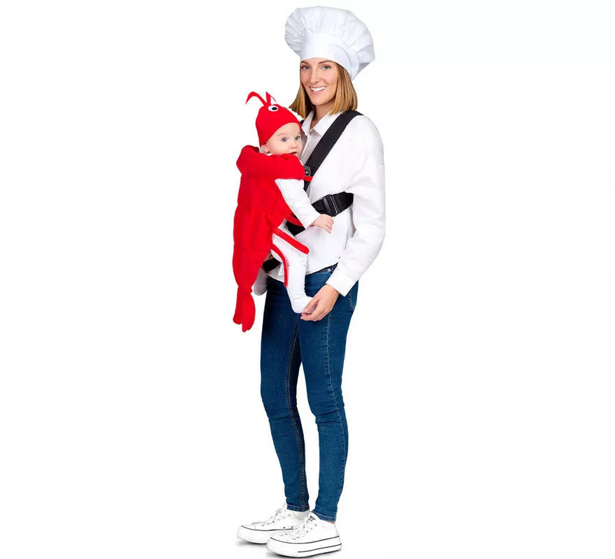 Translation missing: de.Disfraz Pack Bogavante y Chef con Cubremochila para bebé y adulto