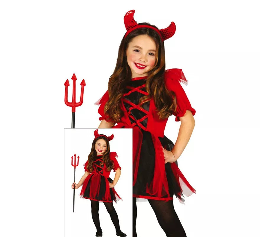 Disfraz para niñas de Diablesa rojo y negro