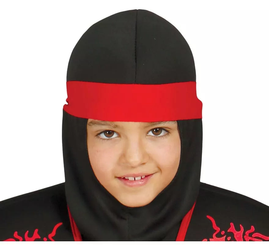 Disfraz Shadow Ninja Negro y Rojo para Niños