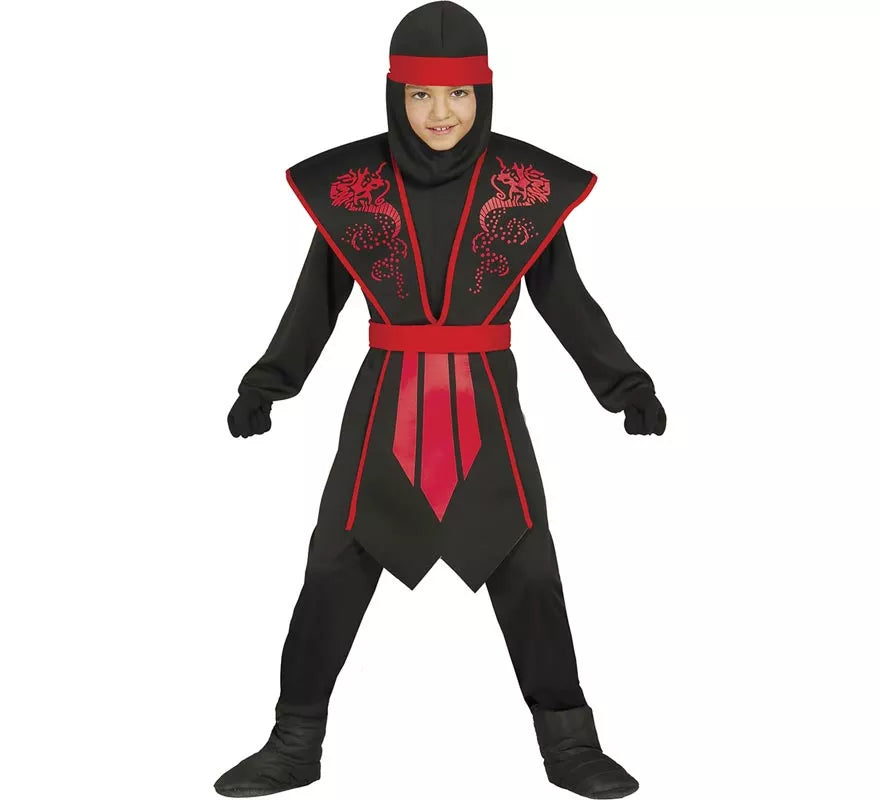 Translation missing: de.Disfraz Shadow Ninja Negro y Rojo para Niños