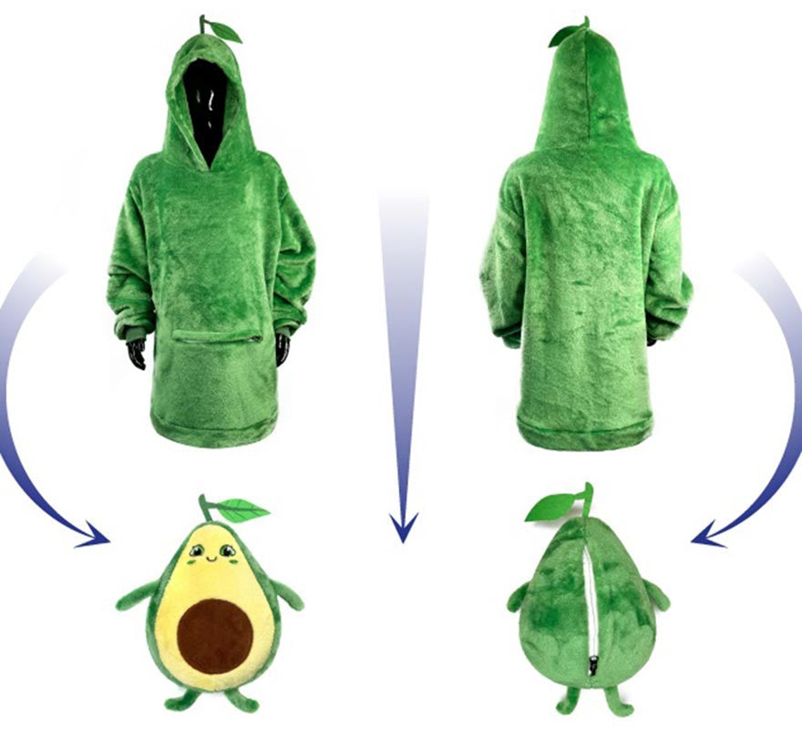 Translation missing: de.Disfraz Sudadera Peluche Agustín Aguacate para adulto