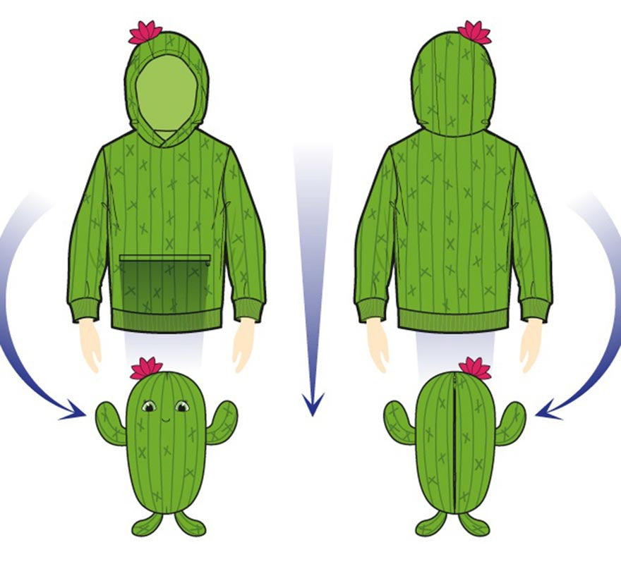 Translation missing: de.Disfraz Sudadera Peluche Carmen Cactus infantil