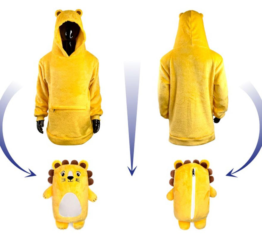 Translation missing: de.Disfraz Sudadera Peluche Lorenzo León para adultos