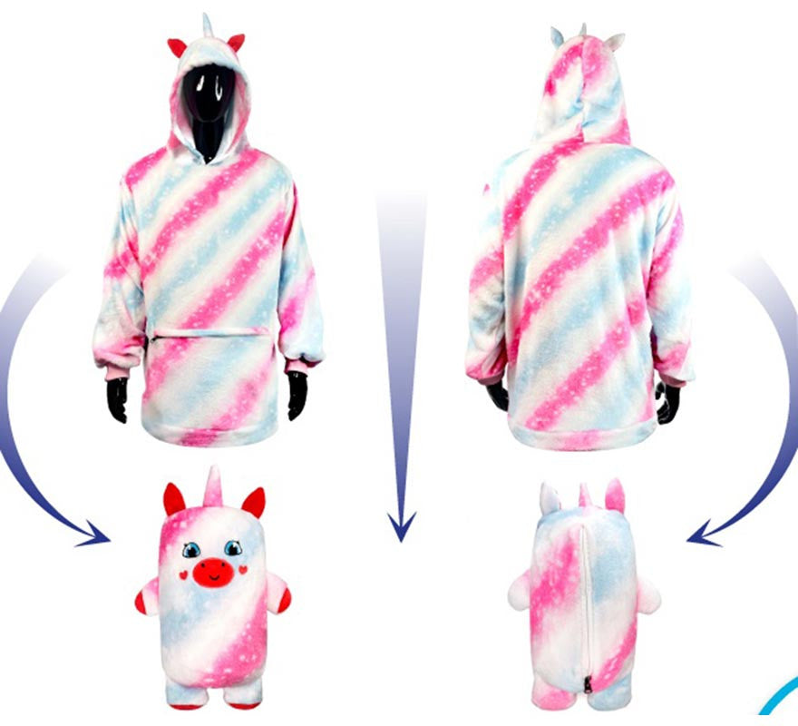 Translation missing: de.Disfraz Sudadera Peluche Uri Unicornio para adulto