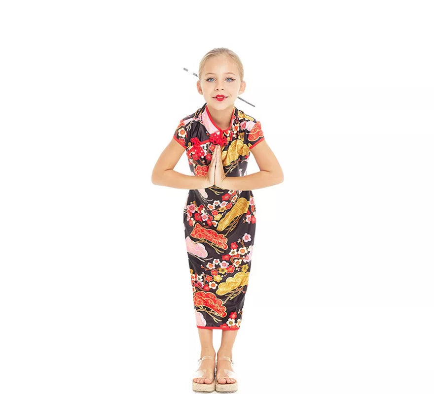 Translation missing: de.Disfraz Vestido Chino estilo Qipao Shangái Floral para niña