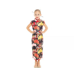 Mädchen Floral Shanghai Qipao Chinesisches Kleid Kostüm