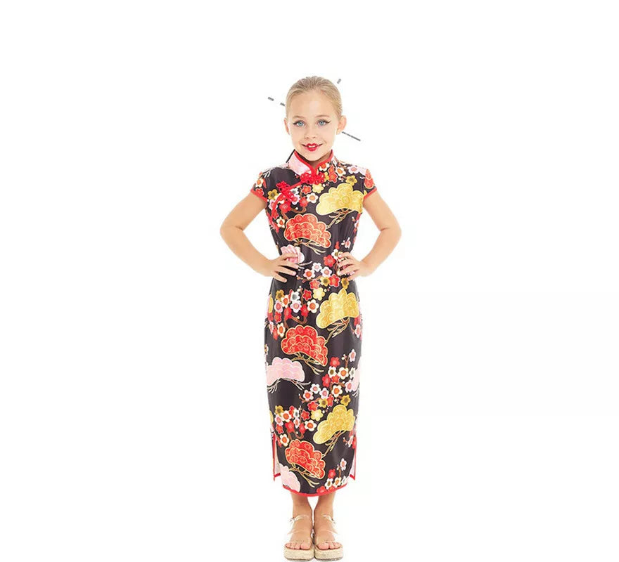 Translation missing: de.Disfraz Vestido Chino estilo Qipao Shangái Floral para niña