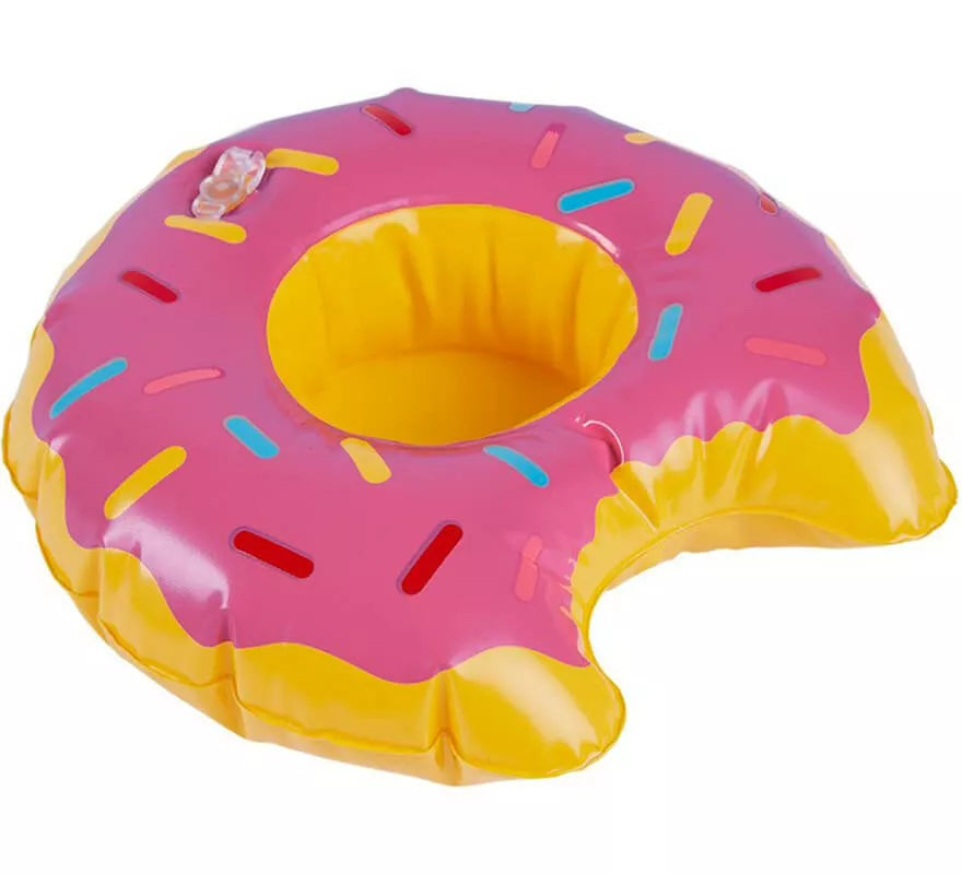Donut inflabe porta bebidas en 3 colores surtidos de 20 cm