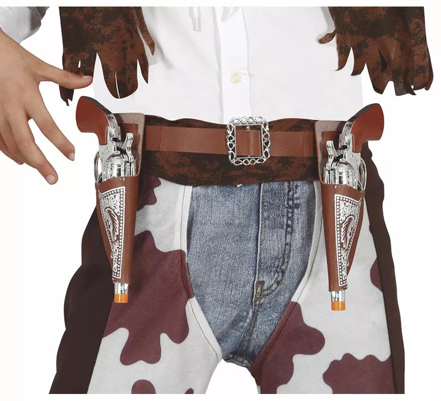 Dos Cartucheras con Pistolas de Vaquero de 20 cm