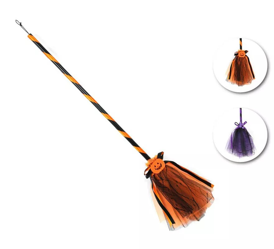 Translation missing: de.Escoba de Bruja con tul en modelos surtidos de 90 cm