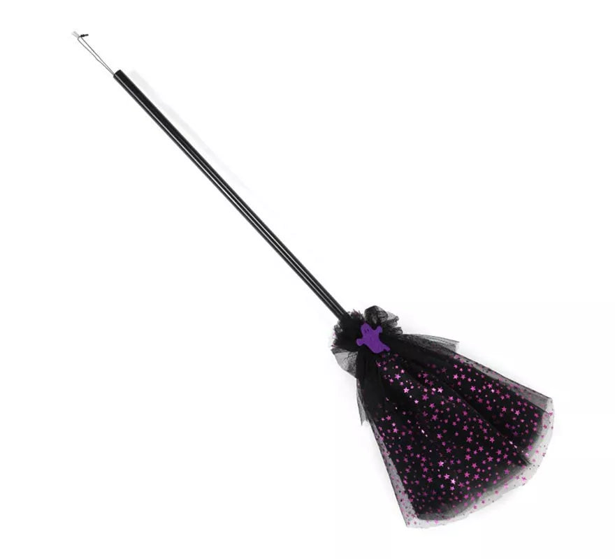 Translation missing: de.Escoba de Bruja morada con tul de 90 cm