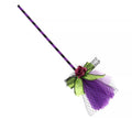 Escoba de Bruja morado con tul de 40 cm
