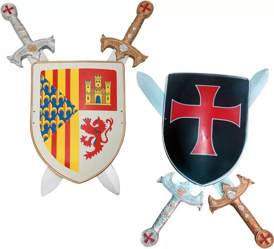 Translation missing: de.Escudo Medieval y 2 Espadas en 2 modelos surtidos
