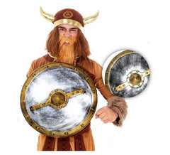 Runder Wikingerschild aus Silber und Bronze, 48x10 cm