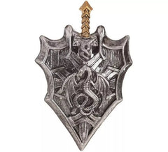Schild und Schwert mit Drache 32x63 cm