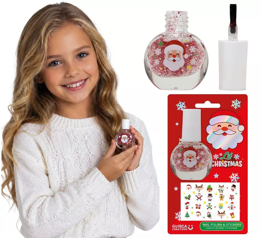 Translation missing: de.Esmalte de Uñas con Purpurina y Pegatinas Navideñas