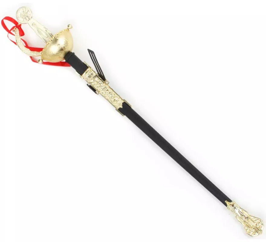 Translation missing: de.Espada de Época negro y dorado de juguete de 72 cm