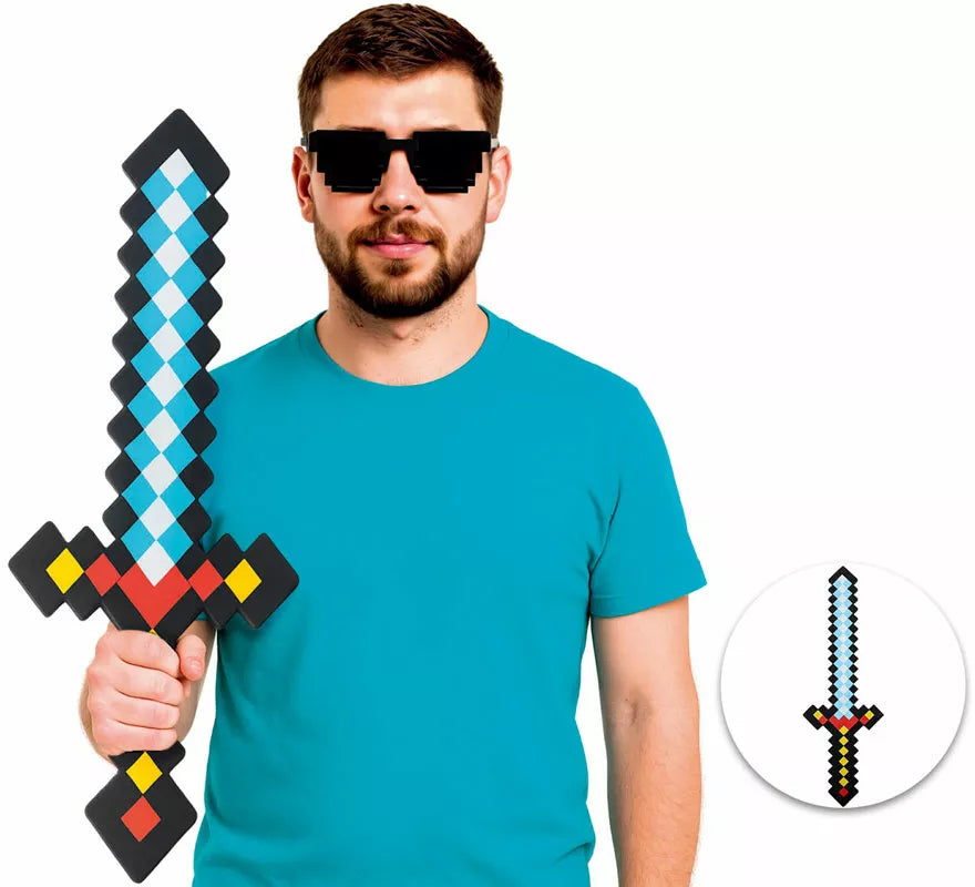 Espada de Pixeles azul de 59,5x19,5 cm