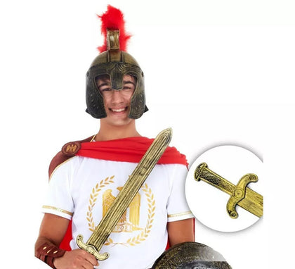 Espada Medieval dorada efecto envejecido de juguete de 60 cm