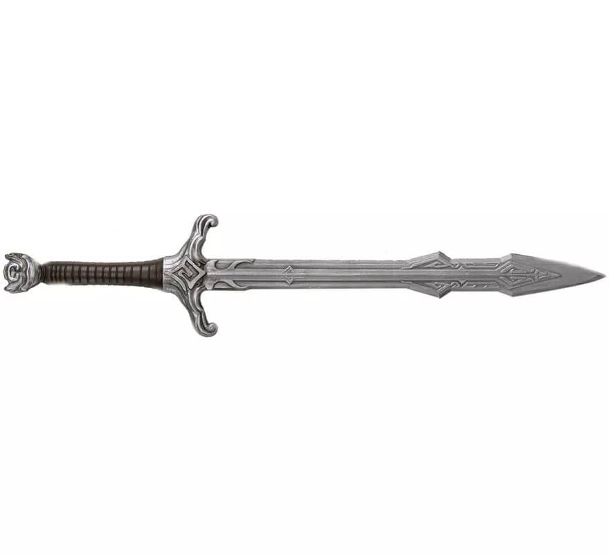 Espada Medieval Marrón y Plateada