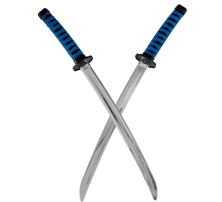 Translation missing: es.Espadas Ninja con mango azul deluxe de 50 cm