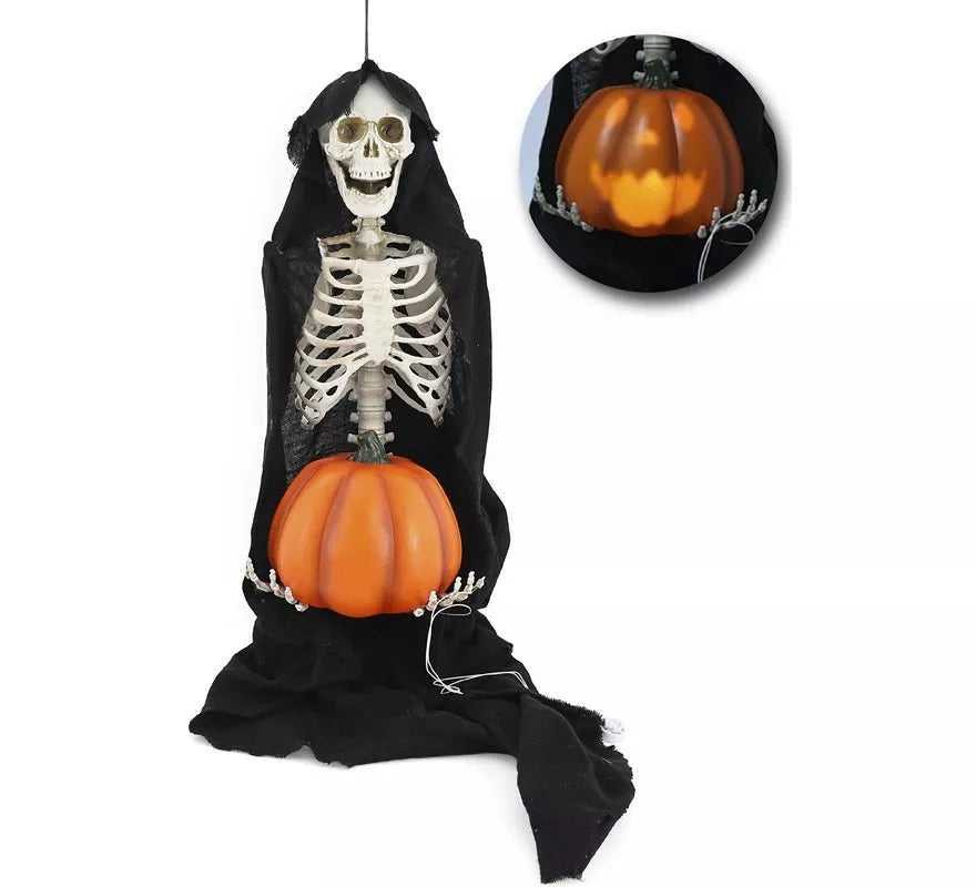 Translation missing: de.Esqueleto con Calabaza Luz y Sonido de 110 cm