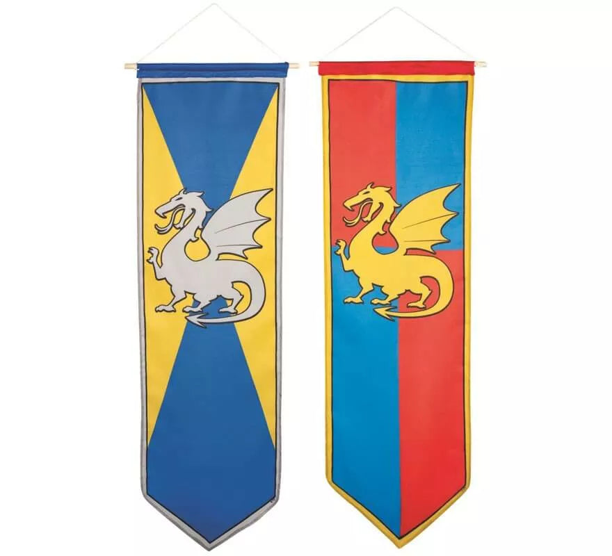 Translation missing: de.Estandarte alargado Medieval en colores surtidos de 100 x 30 cm