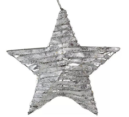 Estrella de 20 Led de Tela a Pilas de 30 cm