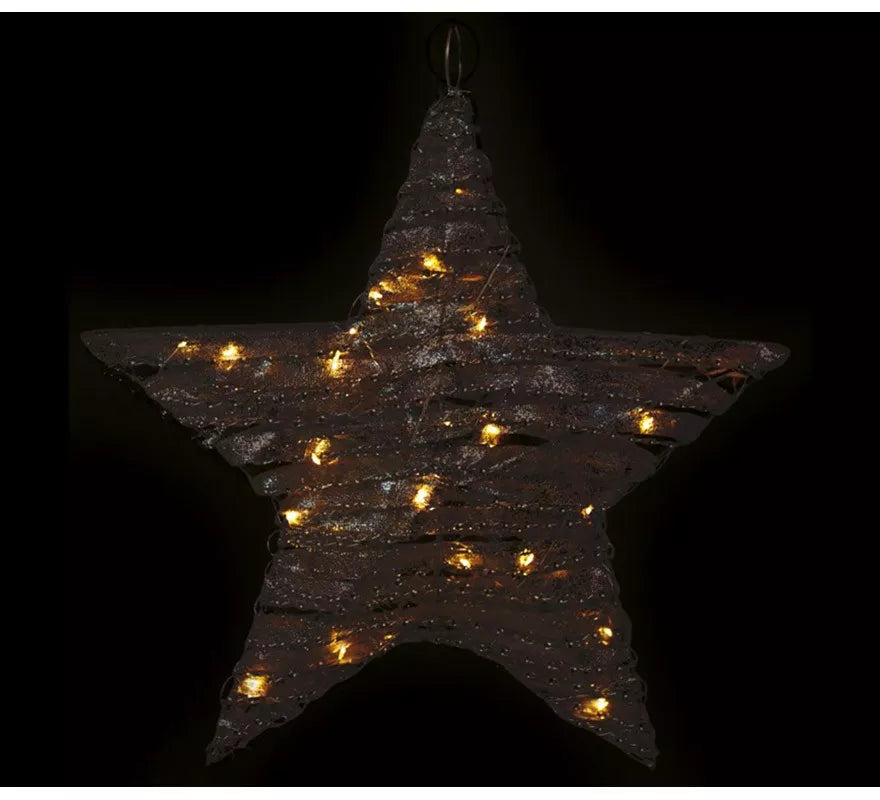 Estrella de 30 Led de Tela a Pilas de 40 cm